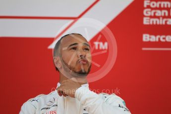 World © Octane Photographic Ltd. Formula 1 – Spanish GP - Sunday Paddock. Mercedes AMG Petronas Motorsport AMG F1 W09 EQ Power+ - Lewis Hamilton. Circuit de Barcelona-Catalunya, Spain. Sunday 13th May 2018.