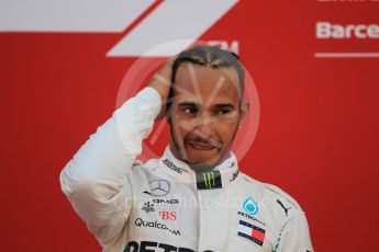 World © Octane Photographic Ltd. Formula 1 – Spanish GP - Sunday Paddock. Mercedes AMG Petronas Motorsport AMG F1 W09 EQ Power+ - Lewis Hamilton. Circuit de Barcelona-Catalunya, Spain. Sunday 13th May 2018.