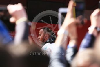 World © Octane Photographic Ltd. Formula 1 – Spanish GP - Sunday Parc Ferme. Mercedes AMG Petronas Motorsport AMG F1 W09 EQ Power+ - Lewis Hamilton. Circuit de Barcelona-Catalunya, Spain. Sunday 13th May 2018.