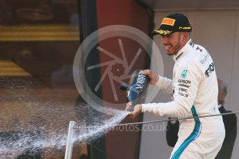 World © Octane Photographic Ltd. Formula 1 – Spanish GP - Sunday Podium. Mercedes AMG Petronas Motorsport AMG F1 W09 EQ Power+ - Lewis Hamilton (1st). Circuit de Barcelona-Catalunya, Spain. Sunday 13th May 2018.