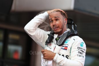 World © Octane Photographic Ltd. Formula 1 – Spanish GP - Sunday Parc Ferme. Mercedes AMG Petronas Motorsport AMG F1 W09 EQ Power+ - Lewis Hamilton. Circuit de Barcelona-Catalunya, Spain. Sunday 13th May 2018.