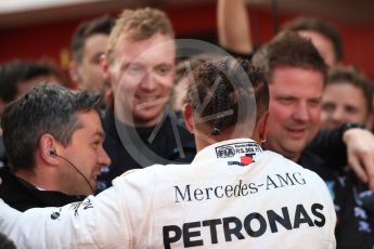 World © Octane Photographic Ltd. Formula 1 – Spanish GP - Sunday Parc Ferme. Mercedes AMG Petronas Motorsport AMG F1 W09 EQ Power+ - Lewis Hamilton. Circuit de Barcelona-Catalunya, Spain. Sunday 13th May 2018.