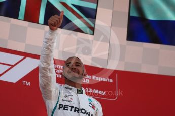 World © Octane Photographic Ltd. Formula 1 – Spanish GP - Sunday Podium. Mercedes AMG Petronas Motorsport AMG F1 W09 EQ Power+ - Lewis Hamilton (1st). Circuit de Barcelona-Catalunya, Spain. Sunday 13th May 2018.