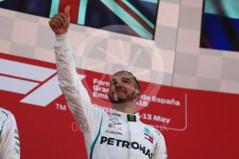 World © Octane Photographic Ltd. Formula 1 – Spanish GP - Sunday Podium. Mercedes AMG Petronas Motorsport AMG F1 W09 EQ Power+ - Lewis Hamilton (1st). Circuit de Barcelona-Catalunya, Spain. Sunday 13th May 2018.