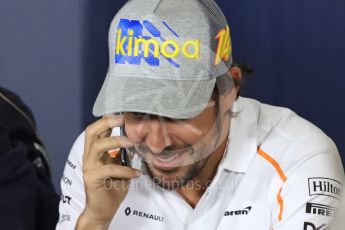 World © Octane Photographic Ltd. Formula 1 – Spanish GP - Thursday - Drivers Press Conference. McLaren – Fernando Alonso. Circuit de Barcelona-Catalunya, Spain. Thursday 10th May 2018.