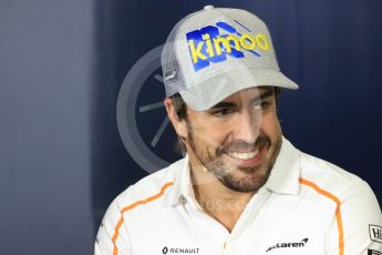 World © Octane Photographic Ltd. Formula 1 – Spanish GP - Thursday - Drivers Press Conference. McLaren – Fernando Alonso. Circuit de Barcelona-Catalunya, Spain. Thursday 10th May 2018.