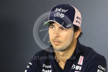 World © Octane Photographic Ltd. Formula 1 – Spanish GP - Thursday - Drivers Press Conference. Sahara Force India - Sergio Perez. Circuit de Barcelona-Catalunya, Spain. Thursday 10th May 2018.