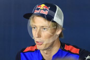 World © Octane Photographic Ltd. Formula 1 – Spanish GP – Thursday - Drivers Press Conference. Scuderia Toro Rosso – Brendon Hartley. Circuit de Barcelona-Catalunya, Spain. Thursday 10th May 2018.