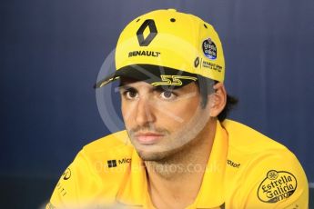 World © Octane Photographic Ltd. Formula 1 – Spanish GP - Thursday -  Drivers Press Conference. Renault Sport F1 Team – Carlos Sainz. Circuit de Barcelona-Catalunya, Spain. Thursday 10th May 2018.