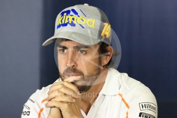 World © Octane Photographic Ltd. Formula 1 – Spanish GP - Thursday - Drivers Press Conference. McLaren – Fernando Alonso. Circuit de Barcelona-Catalunya, Spain. Thursday 10th May 2018.