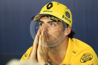 World © Octane Photographic Ltd. Formula 1 – Spanish GP - Thursday -  Drivers Press Conference. Renault Sport F1 Team – Carlos Sainz. Circuit de Barcelona-Catalunya, Spain. Thursday 10th May 2018.