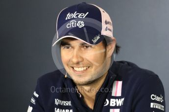 World © Octane Photographic Ltd. Formula 1 – Spanish GP - Thursday - Drivers Press Conference. Sahara Force India - Sergio Perez. Circuit de Barcelona-Catalunya, Spain. Thursday 10th May 2018.