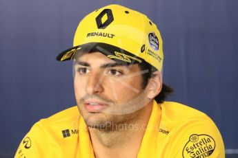 World © Octane Photographic Ltd. Formula 1 – Spanish GP - Thursday -  Drivers Press Conference. Renault Sport F1 Team – Carlos Sainz. Circuit de Barcelona-Catalunya, Spain. Thursday 10th May 2018.