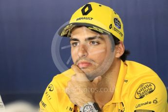 World © Octane Photographic Ltd. Formula 1 – Spanish GP - Thursday - Drivers Press Conference. Renault Sport F1 Team – Carlos Sainz. Circuit de Barcelona-Catalunya, Spain. Thursday 10th May 2018.