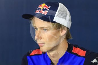 World © Octane Photographic Ltd. Formula 1 – Spanish GP – Thursday - Drivers Press Conference. Scuderia Toro Rosso – Brendon Hartley. Circuit de Barcelona-Catalunya, Spain. Thursday 10th May 2018.