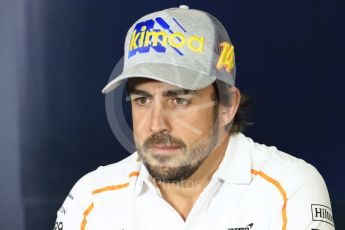 World © Octane Photographic Ltd. Formula 1 – Spanish GP - Thursday - Drivers Press Conference. McLaren – Fernando Alonso. Circuit de Barcelona-Catalunya, Spain. Thursday 10th May 2018.