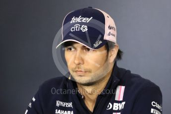 World © Octane Photographic Ltd. Formula 1 – Spanish GP - Thursday - Drivers Press Conference. Sahara Force India - Sergio Perez. Circuit de Barcelona-Catalunya, Spain. Thursday 10th May 2018.