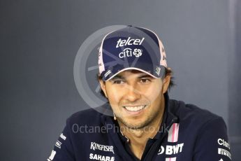 World © Octane Photographic Ltd. Formula 1 – Spanish GP - Thursday - Drivers Press Conference. Sahara Force India - Sergio Perez. Circuit de Barcelona-Catalunya, Spain. Thursday 10th May 2018.