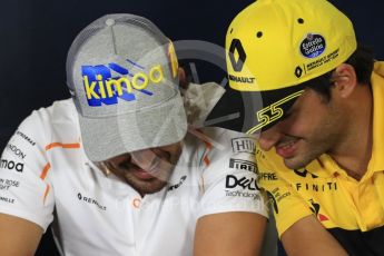 World © Octane Photographic Ltd. Formula 1 – Spanish GP - Thursday - Drivers Press Conference. McLaren – Fernando Alonso and Renault Sport F1 Team – Carlos Sainz. Circuit de Barcelona-Catalunya, Spain. Thursday 10th May 2018.
