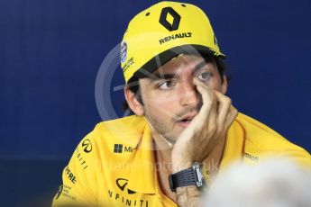 World © Octane Photographic Ltd. Formula 1 – Spanish GP - Thursday - Drivers Press Conference. Renault Sport F1 Team – Carlos Sainz. Circuit de Barcelona-Catalunya, Spain. Thursday 10th May 2018.