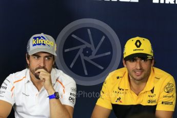 World © Octane Photographic Ltd. Formula 1 – Spanish GP - Thursday - Drivers Press Conference. McLaren – Fernando Alonso and Renault Sport F1 Team – Carlos Sainz. Circuit de Barcelona-Catalunya, Spain. Thursday 10th May 2018.