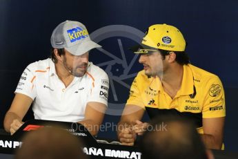 World © Octane Photographic Ltd. Formula 1 – Spanish GP - Thursday -  Drivers Press Conference. McLaren – Fernando Alonso and Renault Sport F1 Team – Carlos Sainz. Circuit de Barcelona-Catalunya, Spain. Thursday 10th May 2018.