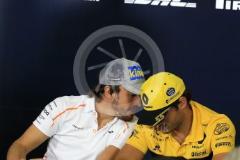 World © Octane Photographic Ltd. Formula 1 – Spanish GP - Thursday - Drivers Press Conference. McLaren – Fernando Alonso and Renault Sport F1 Team – Carlos Sainz. Circuit de Barcelona-Catalunya, Spain. Thursday 10th May 2018.