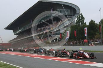 World © Octane Photographic Ltd. FIA Formula 2 (F2) – Spanish GP - Race1. ART Grand Prix - Jack Aitken and Russian Time - Tadasuke Makino. Circuit de Barcelona-Catalunya, Spain. Saturday 12th May 2018.