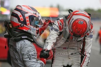 World © Octane Photographic Ltd. FIA Formula 2 (F2) – Spanish GP - Race1. ART Grand Prix - George Russell and Prema Powerteam - Nyck de Vries. Circuit de Barcelona-Catalunya, Spain. Saturday 12th May 2018.