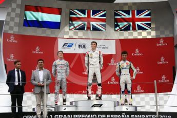 World © Octane Photographic Ltd. FIA Formula 2 (F2) – Spanish GP - Race1. ART Grand Prix - George Russell, Prema Powerteam - Nyck de Vries and Carlin - Lando Norris. Circuit de Barcelona-Catalunya, Spain. Saturday 12th May 2018.