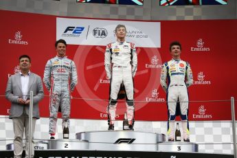 World © Octane Photographic Ltd. FIA Formula 2 (F2) – Spanish GP - Race1. ART Grand Prix - George Russell, Prema Powerteam - Nyck de Vries and Carlin - Lando Norris. Circuit de Barcelona-Catalunya, Spain. Saturday 12th May 2018.