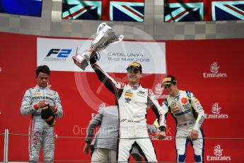 World © Octane Photographic Ltd. FIA Formula 2 (F2) – Spanish GP - Race1. ART Grand Prix - George Russell, Prema Powerteam - Nyck de Vries and Carlin - Lando Norris. Circuit de Barcelona-Catalunya, Spain. Saturday 12th May 2018.