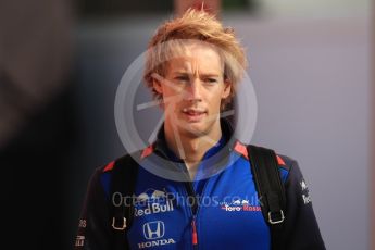 World © Octane Photographic Ltd. Formula 1 – Spanish GP - Paddock. Scuderia Toro Rosso STR13 – Brendon Hartley. Circuit de Barcelona-Catalunya, Spain. Friday 11th May 2018.