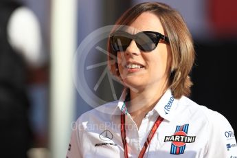 World © Octane Photographic Ltd. Formula 1 - Spanish GP - Friday Paddock. Claire Williams - Deputy Team Principal of Williams Martini Racing. Circuit de Barcelona-Catalunya, Spain. Friday 11th May 2018.