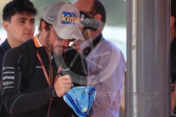 World © Octane Photographic Ltd. Formula 1 – Spanish GP - Paddock. McLaren MCL33 – Fernando Alonso. Circuit de Barcelona-Catalunya, Spain. Friday 11th May 2018.