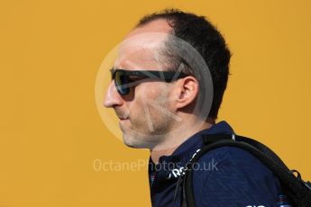 World © Octane Photographic Ltd. Formula 1 – Spanish GP - Paddock. Williams Martini Racing FW41 – Robert Kubica. Circuit de Barcelona-Catalunya, Spain. Friday 11th May 2018.