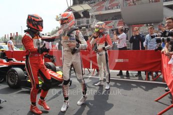 World © Octane Photographic Ltd. GP3 – Spanish GP – Race 1. ART Grand Prix - Nikita Mazepin, Anthoine Hubert and Callum Illot. Circuit de Barcelona-Catalunya, Spain. Saturday 12th May 2018.