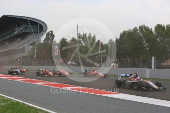 World © Octane Photographic Ltd. GP3 – Spanish GP – Race 1. Race start, lap 1. Circuit de Barcelona-Catalunya, Spain. Saturday 12th May 2018.