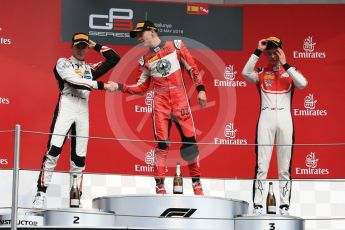 World © Octane Photographic Ltd. GP3 – Spanish GP – Race 1. ART Grand Prix - Nikita Mazepin, Anthoine Hubert and Callum Illot. Circuit de Barcelona-Catalunya, Spain. Saturday 12th May 2018.