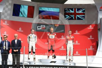 World © Octane Photographic Ltd. GP3 – Spanish GP – Race 1. ART Grand Prix - Nikita Mazepin, Anthoine Hubert and Callum Illot. Circuit de Barcelona-Catalunya, Spain. Saturday 12th May 2018.