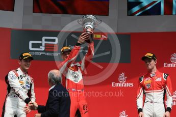 World © Octane Photographic Ltd. GP3 – Spanish GP – Race 1. ART Grand Prix - Nikita Mazepin, Anthoine Hubert and Callum Illot. Circuit de Barcelona-Catalunya, Spain. Saturday 12th May 2018.