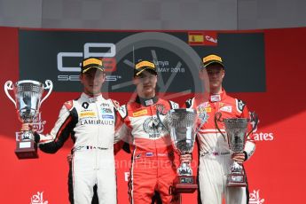 World © Octane Photographic Ltd. GP3 – Spanish GP – Race 1. ART Grand Prix - Nikita Mazepin, Anthoine Hubert and Callum Illot. Circuit de Barcelona-Catalunya, Spain. Saturday 12th May 2018.