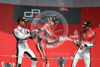 World © Octane Photographic Ltd. GP3 – Spanish GP – Race 1. ART Grand Prix - Nikita Mazepin, Anthoine Hubert and Callum Illot. Circuit de Barcelona-Catalunya, Spain. Saturday 12th May 2018.