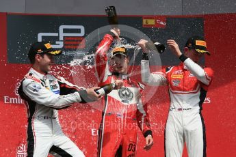 World © Octane Photographic Ltd. GP3 – Spanish GP – Race 1. ART Grand Prix - Nikita Mazepin, Anthoine Hubert and Callum Illot. Circuit de Barcelona-Catalunya, Spain. Saturday 12th May 2018.