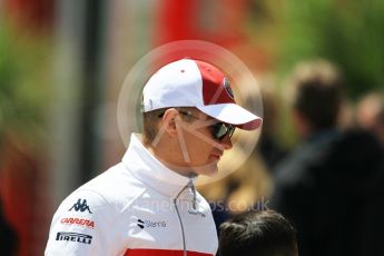 World © Octane Photographic Ltd. Formula 1 – Spanish GP - Sunday Paddock. Alfa Romeo Sauber F1 Team C37 – Marcus Ericsson. Circuit de Barcelona-Catalunya, Spain. Sunday 13th May 2018.