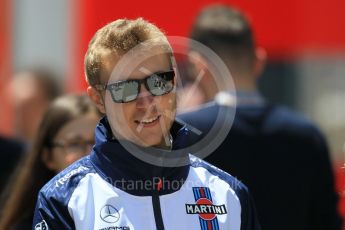 World © Octane Photographic Ltd. Formula 1 – Spanish GP - Sunday Paddock. Williams Martini Racing FW41 – Sergey Sirotkin. Circuit de Barcelona-Catalunya, Spain. Sunday 13th May 2018.