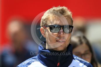 World © Octane Photographic Ltd. Formula 1 – Spanish GP - Sunday Paddock. Williams Martini Racing FW41 – Sergey Sirotkin. Circuit de Barcelona-Catalunya, Spain. Sunday 13th May 2018.