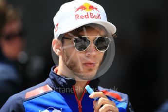 World © Octane Photographic Ltd. Formula 1 – Spanish GP - Sunday Paddock. Scuderia Toro Rosso STR13 – Pierre Gasly. Circuit de Barcelona-Catalunya, Spain. Sunday 13th May 2018.