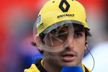World © Octane Photographic Ltd. Formula 1 – Spanish GP - Sunday Paddock. Renault Sport F1 Team RS18 – Carlos Sainz. Circuit de Barcelona-Catalunya, Spain. Sunday 13th May 2018.