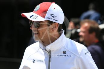 World © Octane Photographic Ltd. Formula 1 – Spanish GP - Sunday Paddock. Alfa Romeo Sauber F1 Team C37 – Charles Leclerc. Circuit de Barcelona-Catalunya, Spain. Sunday 13th May 2018.